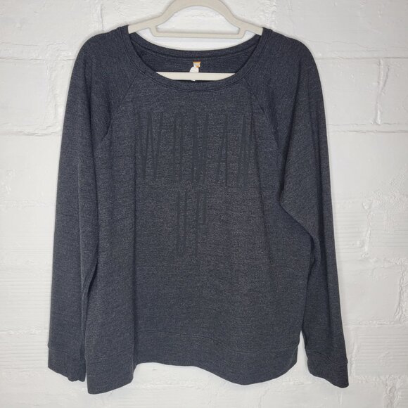 Lucy Tops - Lucy Women's Large Sweatshirt Top Gray Long Sleeve Graphic Woman Up